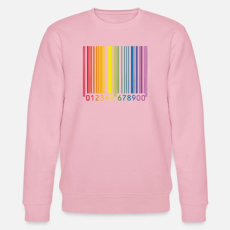 Schwuler Barcode - Stanley/Stella Unisex Bio-Sweatshirt CHANGER  - Hellrosa