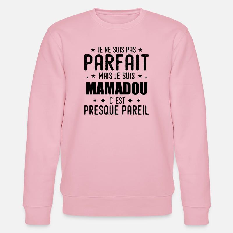 Mamadou : authentique, imparfait, top, perfection - Sweat bio CHANGER Stanley/Stella Unisexe - rose pâle