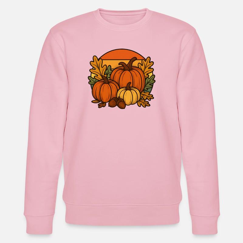  Kürbisse, Eichenlaub & Eicheln - Stanley/Stella Unisex Bio-Sweatshirt CHANGER  - Hellrosa