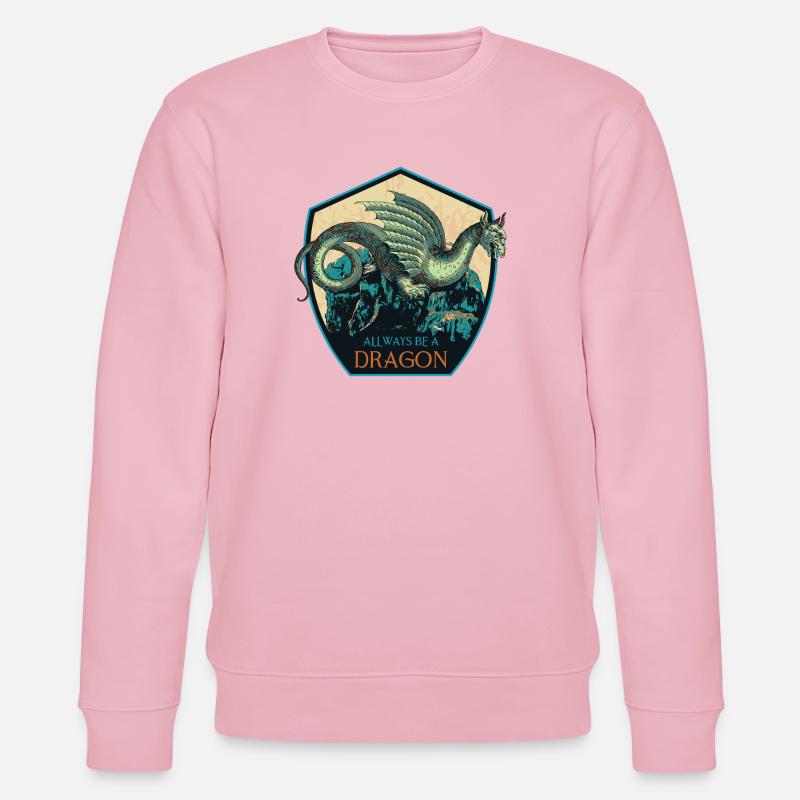 Mythical Dragon Crest and Magic Elements - Stanley/Stella CHANGER Unisex Organic Sweatshirt - cotton pink