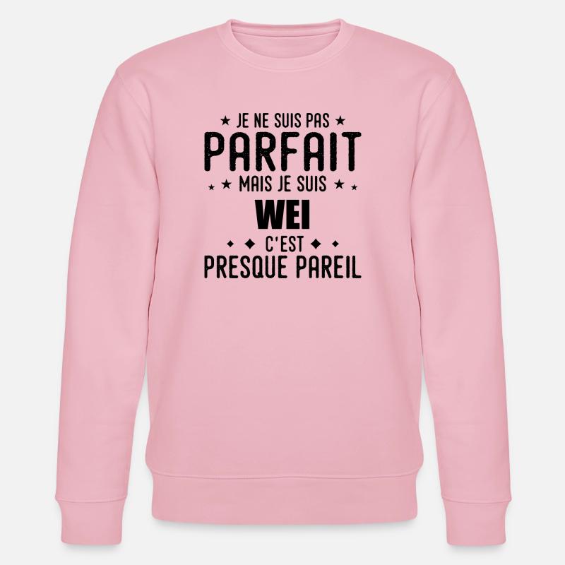 Wei : authentique, imparfait, top, perfection - Sweat bio CHANGER Stanley/Stella Unisexe - rose pâle