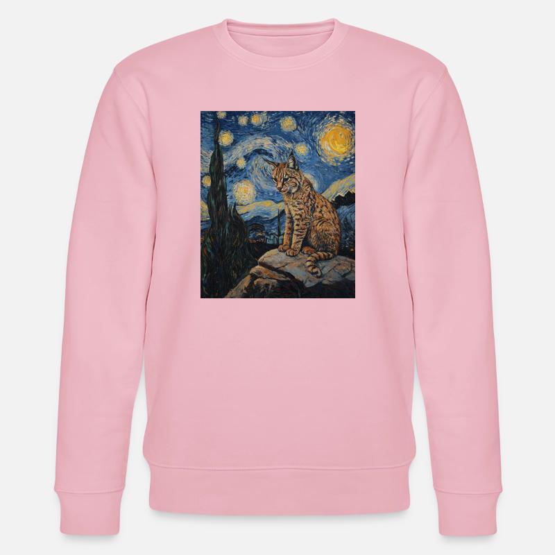 Luchs Van Gogh Style Starry  - Stanley/Stella Unisex Bio-Sweatshirt CHANGER  - Hellrosa