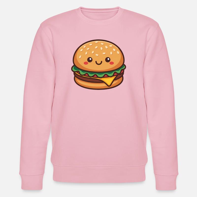 Kawaii Hamburger - Stanley/Stella CHANGER Unisex Organic Sweatshirt - cotton pink