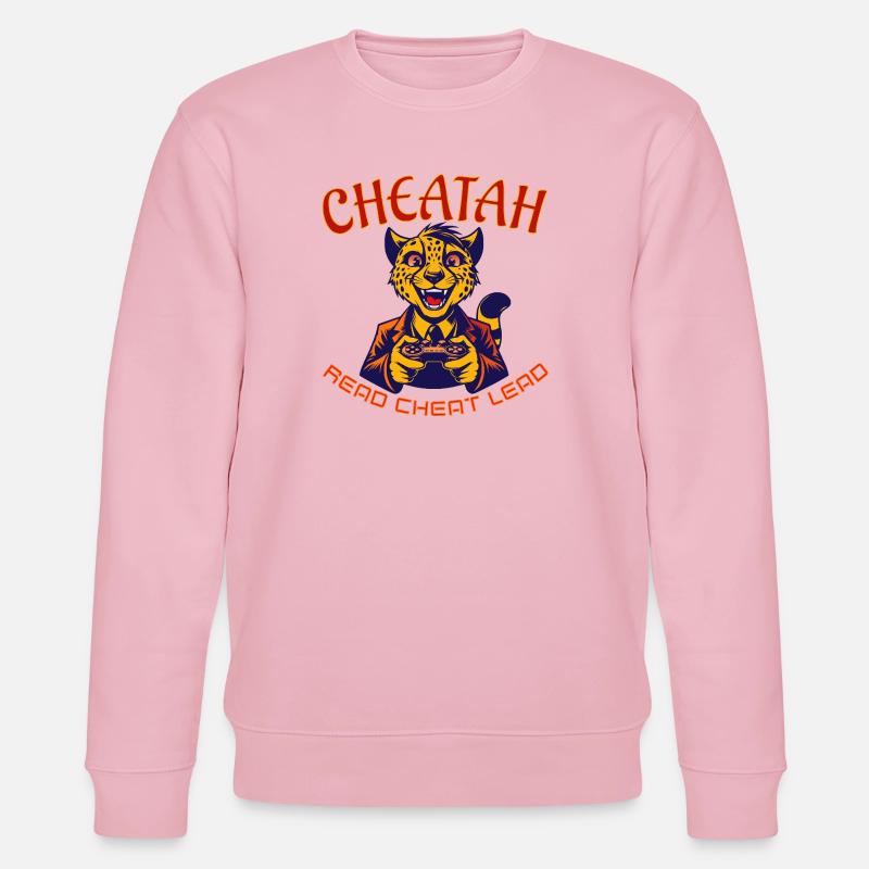 Cheatah Gaming Maskottchen Design - Stanley/Stella Unisex Bio-Sweatshirt CHANGER  - Hellrosa