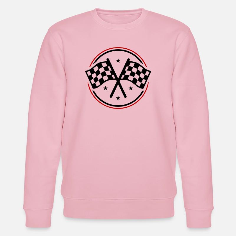 Drapeau de course à damier - Sweat bio CHANGER Stanley/Stella Unisexe - rose pâle