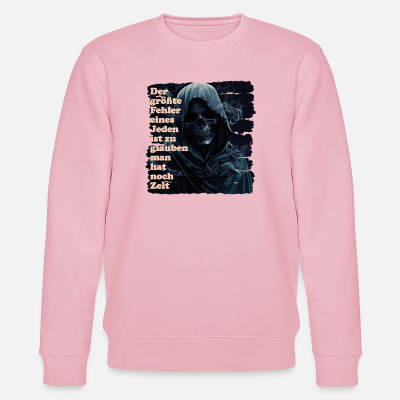 Dunkle Skelett-Gesichtsillustration - Stanley/Stella Unisex Bio-Sweatshirt CHANGER  - Hellrosa