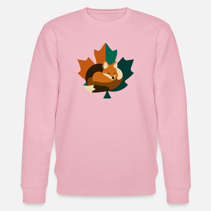 Fox in maple leaf design. - Stanley/Stella CHANGER Unisex Organic Sweatshirt - cotton pink
