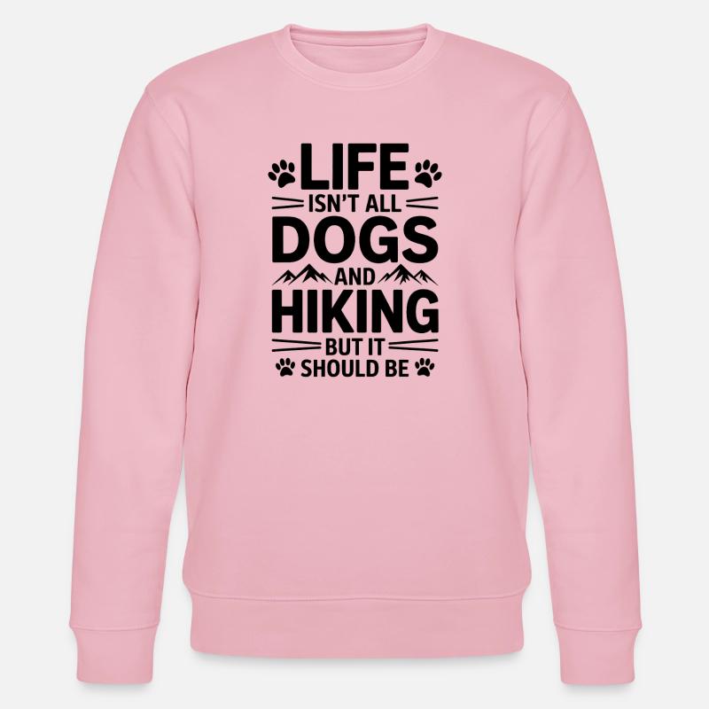 Wandern Spruch Hunde Berge Wandern Geschenk - Stanley/Stella Unisex Bio-Sweatshirt CHANGER - Hellrosa