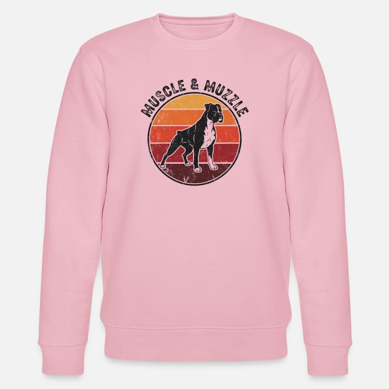 Muscle & Muzzle – Boxer Hund Motiv - Stanley/Stella Unisex Bio-Sweatshirt CHANGER  - Hellrosa