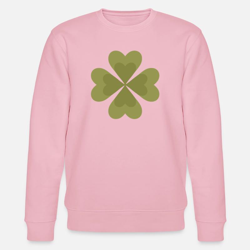 Four-Leaf Clover Pattern Design - Stanley/Stella CHANGER Unisex Organic Sweatshirt - cotton pink