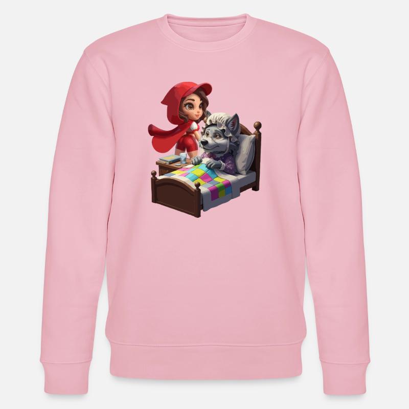 Rotkäppchen bei Oma Wolf - Stanley/Stella Unisex Bio-Sweatshirt CHANGER  - Hellrosa