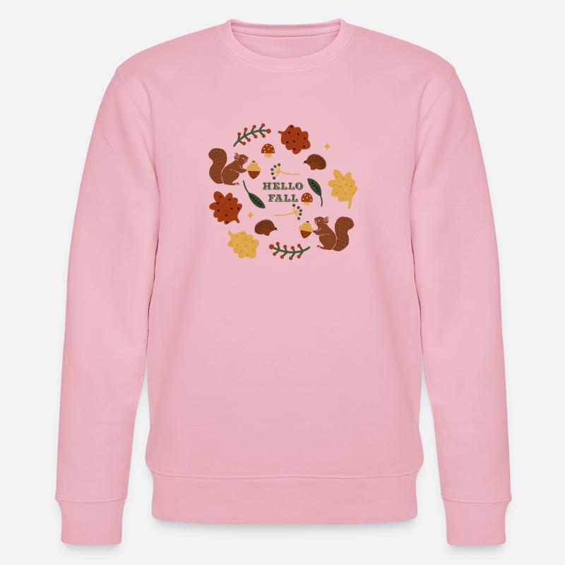 Herbstliches Naturmotiv mit Eichhörnchen - Stanley/Stella Unisex Bio-Sweatshirt CHANGER  - Hellrosa