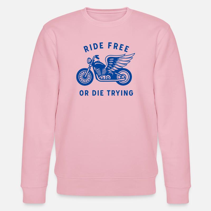 Winged Bicycle Ride Free Design - Stanley/Stella Unisex Bio-Sweatshirt CHANGER  - Hellrosa