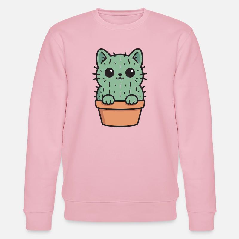 Conception de chaton cactus mignon - Sweat bio CHANGER Stanley/Stella Unisexe - rose pâle
