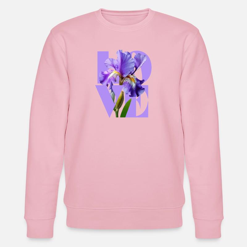 Élégant Iris Violet Design Floral - Sweat bio CHANGER Stanley/Stella Unisexe - rose pâle