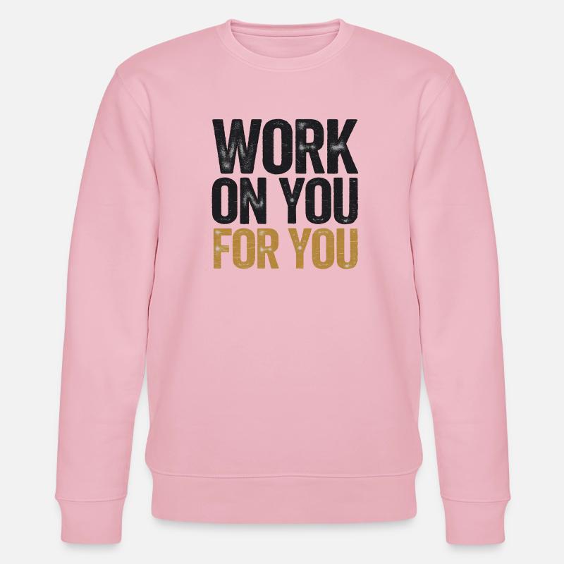 Inspirierende Motivationsarbeit an dir - Stanley/Stella Unisex Bio-Sweatshirt CHANGER - Hellrosa