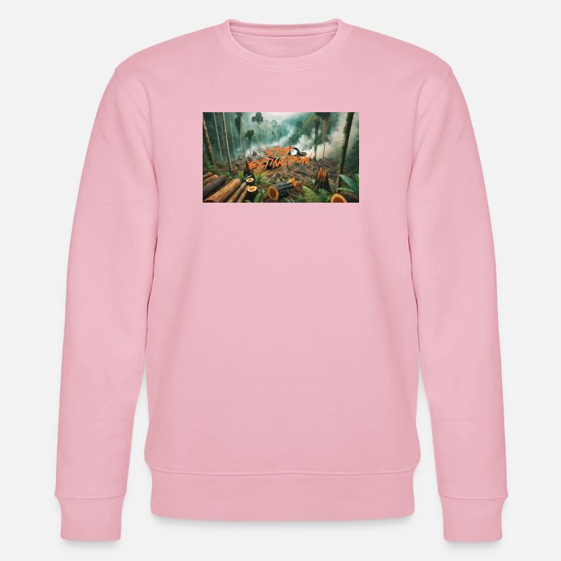 Stop Extinction: Waldschutz Design - Stanley/Stella Unisex Bio-Sweatshirt CHANGER  - Hellrosa
