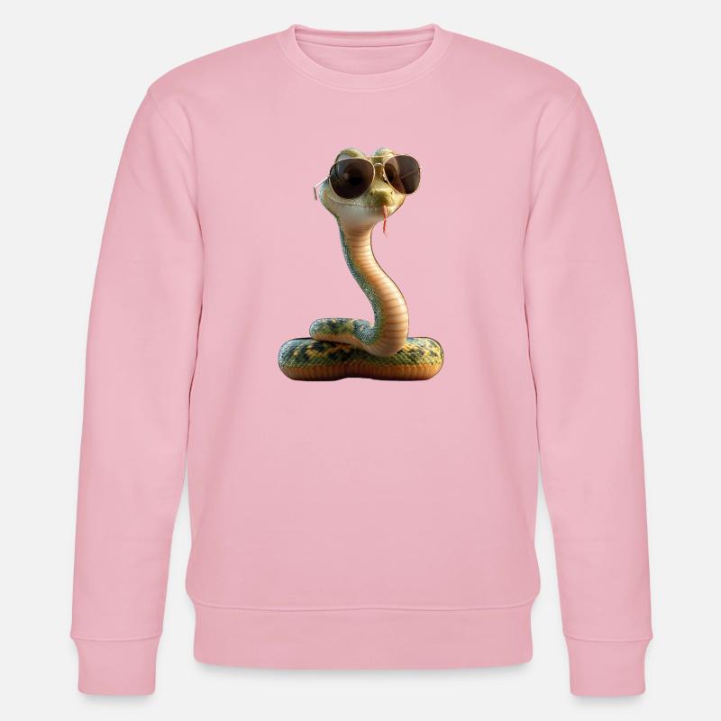 slange, python, kobra, klapperslange, slanger - Stanley/Stella økologisk unisex-sweatshirt CHANGER  - lys rosa
