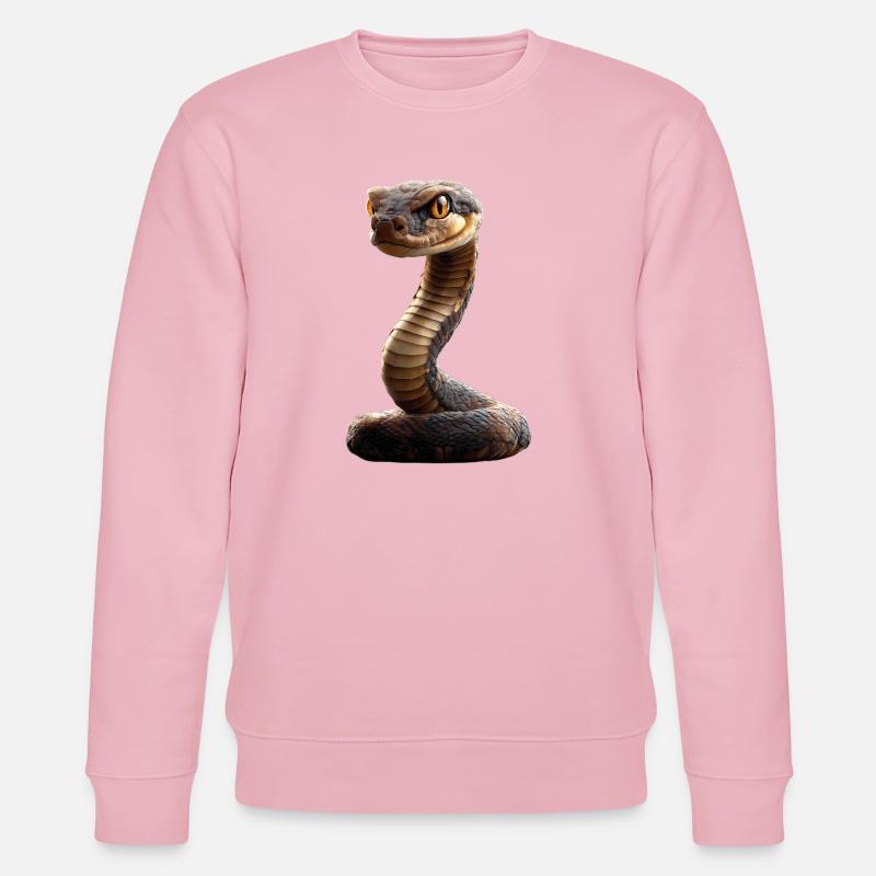 Schlange Python Kobra Klapperschlange Schlangen - Stanley/Stella Unisex Bio-Sweatshirt CHANGER  - Hellrosa