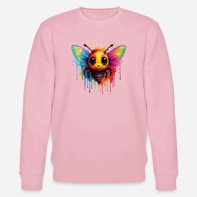 Bunte Bienen-Kunst  - Stanley/Stella Unisex Bio-Sweatshirt CHANGER  - Hellrosa