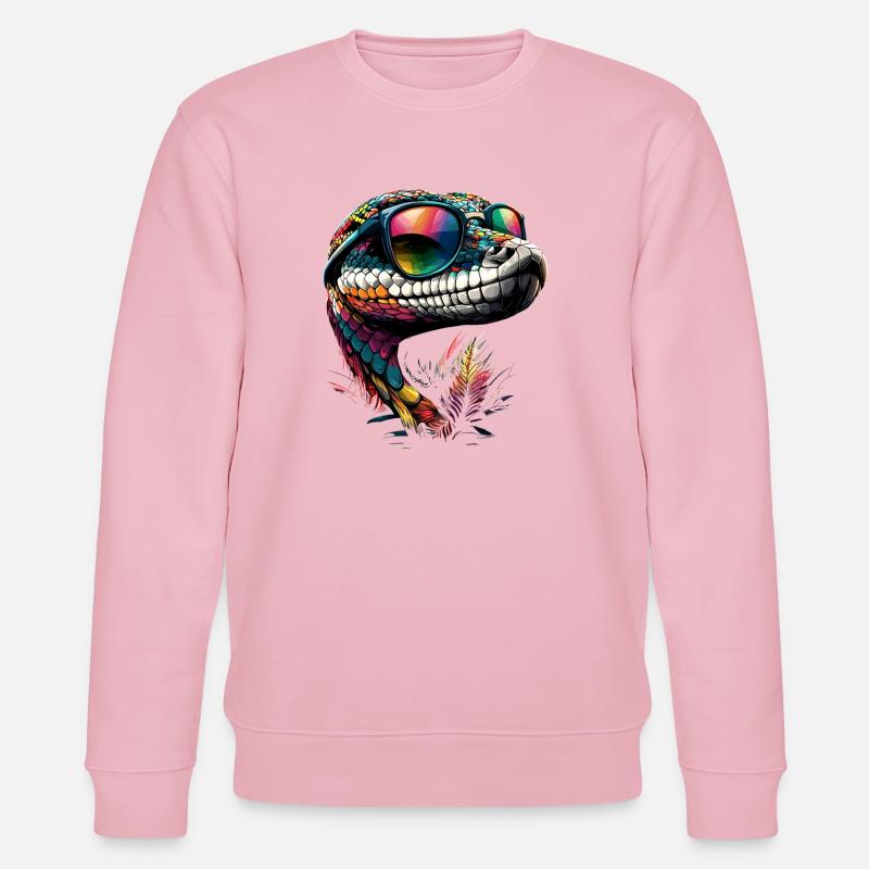 snake, python, cobra, rattlesnake, snakes - Stanley/Stella CHANGER Unisex Organic Sweatshirt - cotton pink