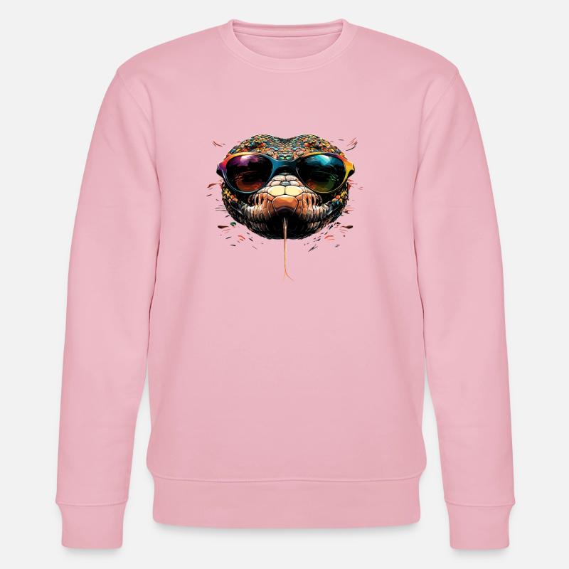 Schlange Python Kobra Klapperschlange Schlangen - Stanley/Stella Unisex Bio-Sweatshirt CHANGER  - Hellrosa