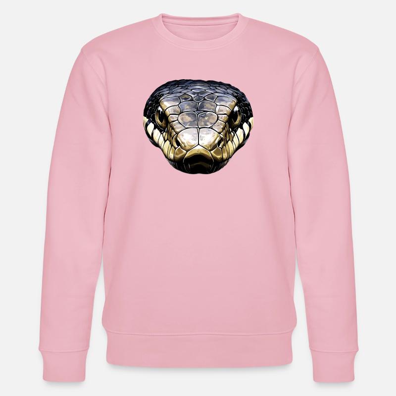 Schlange Python Kobra Klapperschlange Schlangen - Stanley/Stella Unisex Bio-Sweatshirt CHANGER  - Hellrosa