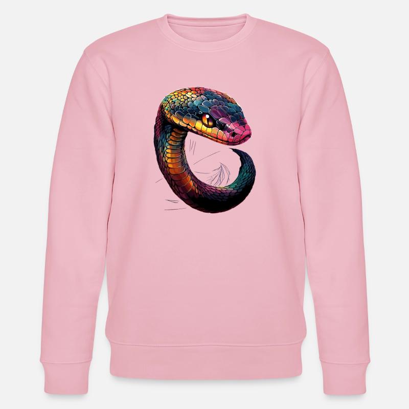 snake, python, cobra, rattlesnake, snakes - Stanley/Stella CHANGER Unisex Organic Sweatshirt - cotton pink