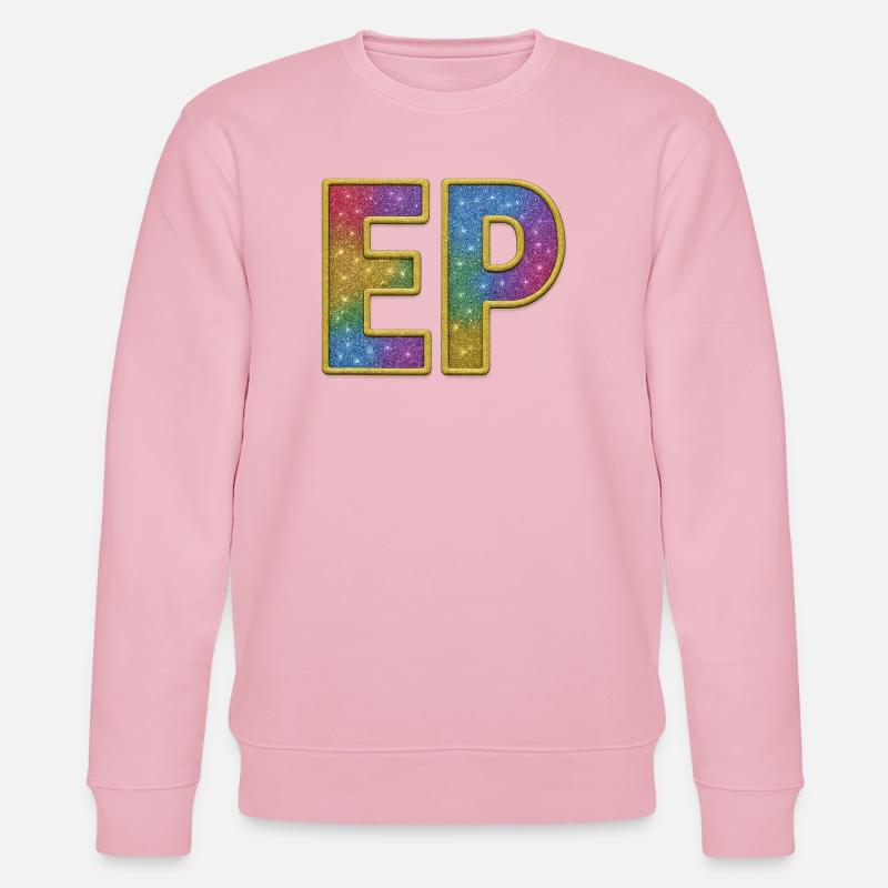 EP | Lettrage initial Galactic Glitter - Sweat bio CHANGER Stanley/Stella Unisexe - rose pâle