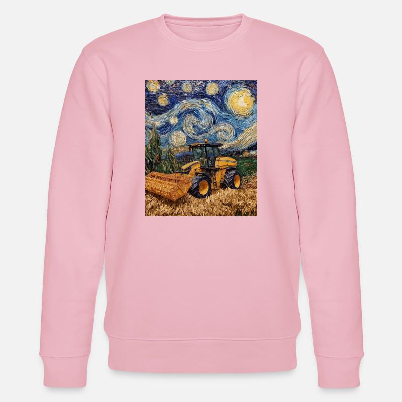 moissonneuse-batteuse fermier style van gogh étoilé - Sweat bio CHANGER Stanley/Stella Unisexe - rose pâle