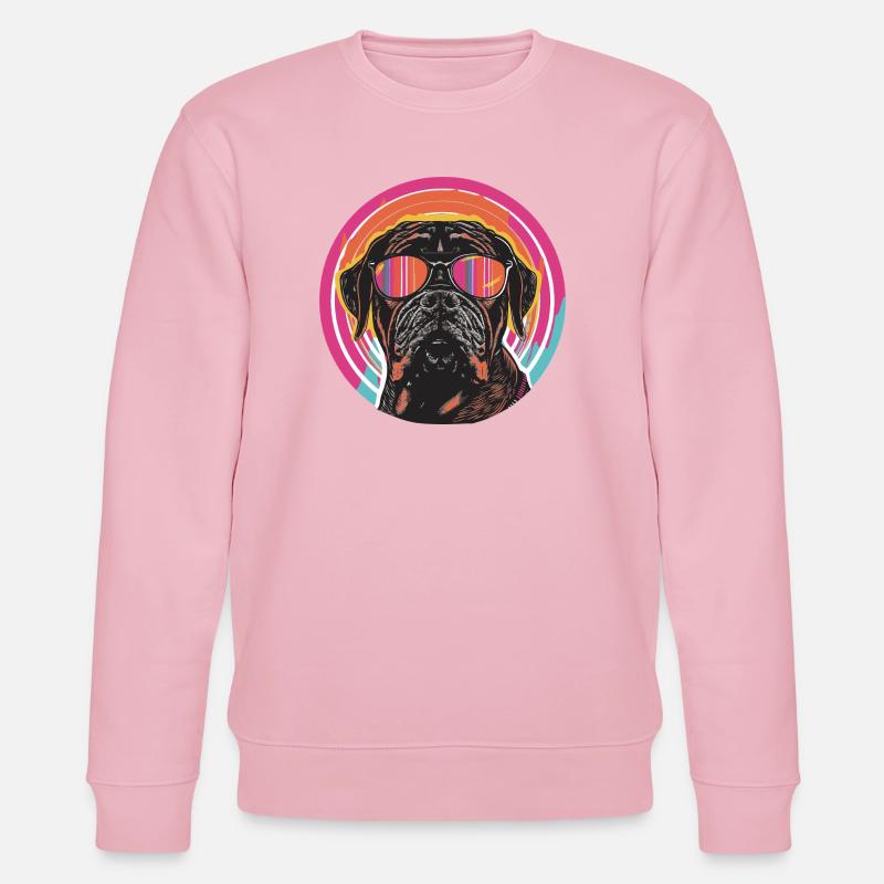 Schicker Hund mit Sonnenbrille - Stanley/Stella Unisex Bio-Sweatshirt CHANGER  - Hellrosa