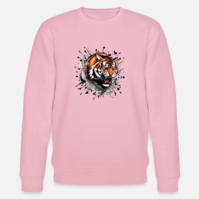Tiger Kraftvoll - Stanley/Stella Unisex Bio-Sweatshirt CHANGER  - Hellrosa