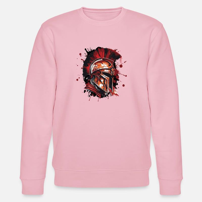 Spartaner Helm Krieger Gladiator - Stanley/Stella Unisex Bio-Sweatshirt CHANGER  - Hellrosa