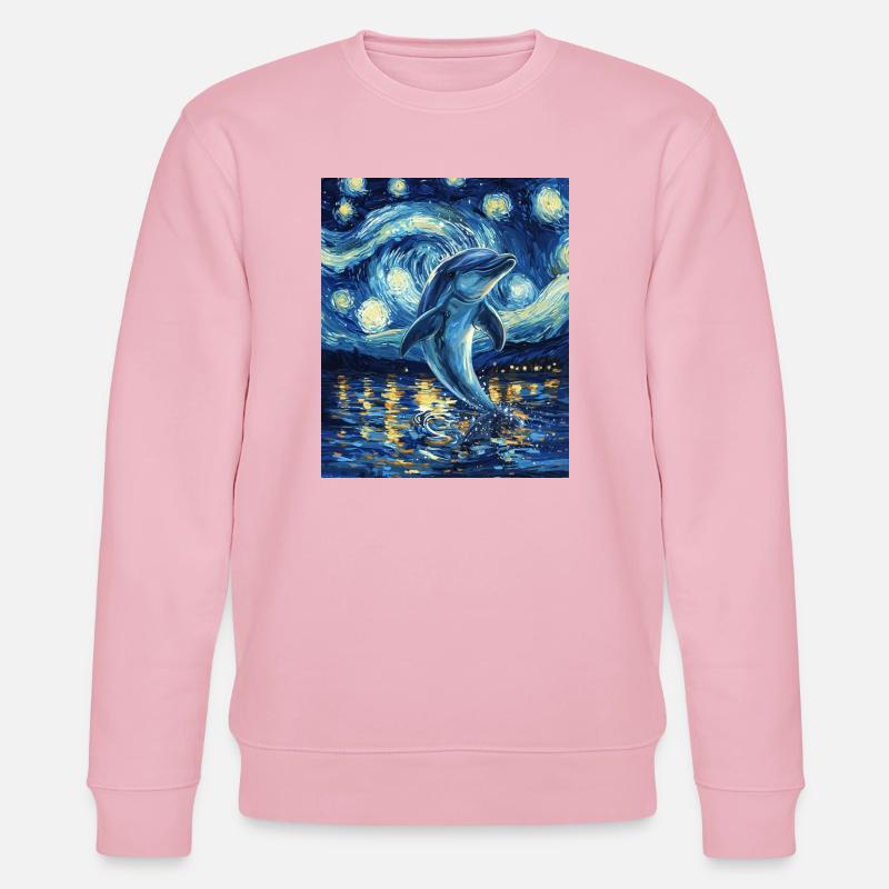 Delfin Van Gogh Style Starry - Stanley/Stella Unisex Bio-Sweatshirt CHANGER - Hellrosa