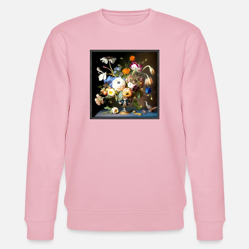 Blumenstrauß Stillleben Barock flämischer Stil - Stanley/Stella Unisex Bio-Sweatshirt CHANGER  - Hellrosa