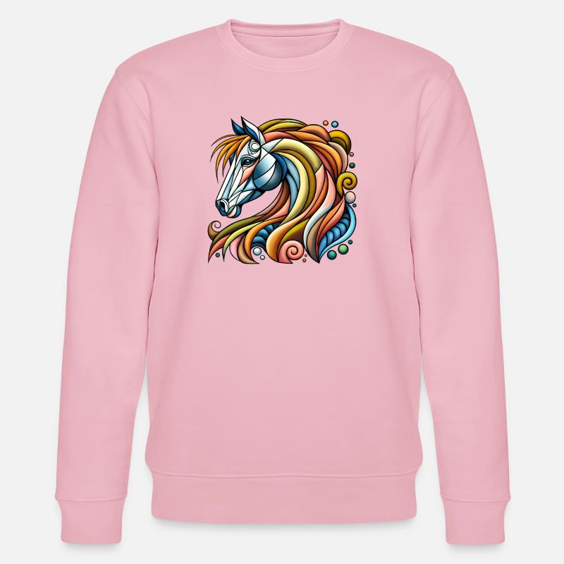 Heller geometrischer Pferdekopf - Stanley/Stella Unisex Bio-Sweatshirt CHANGER  - Hellrosa