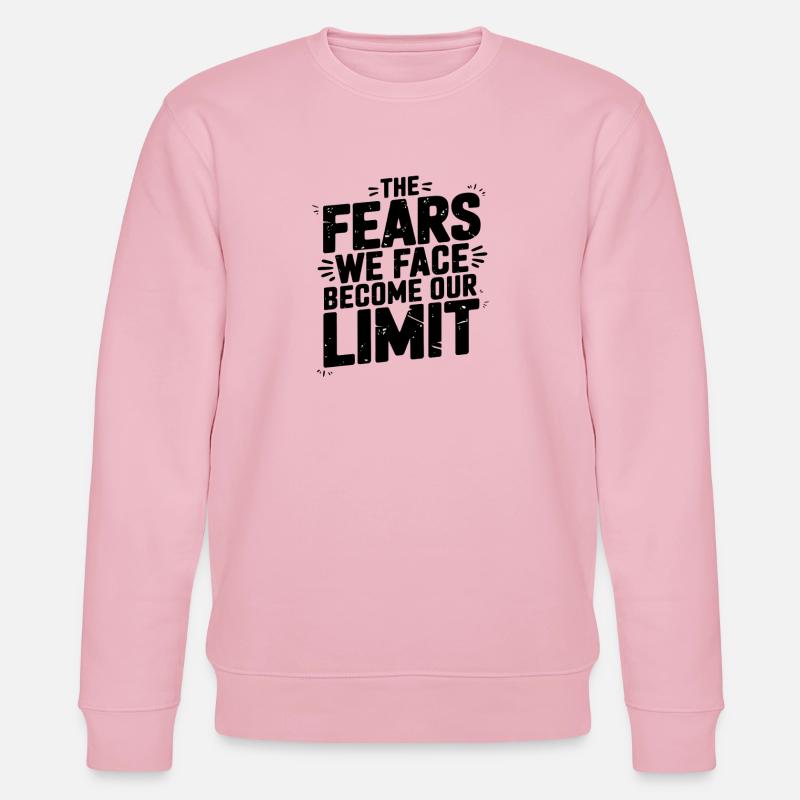 Angst wird zu unserem Limit Zitat-Design - Stanley/Stella Unisex Bio-Sweatshirt CHANGER  - Hellrosa