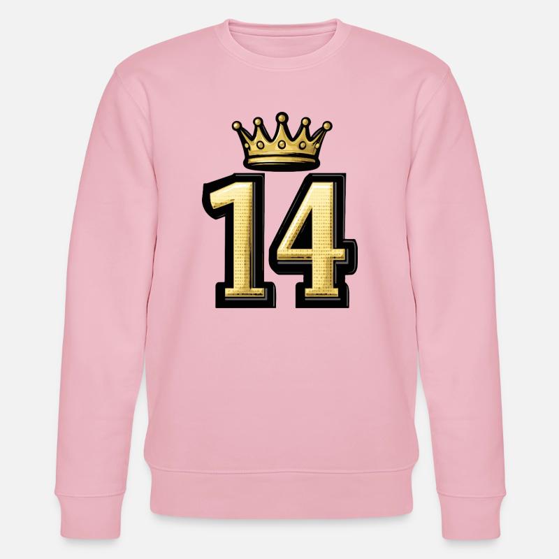 14 Zahl Krone - Stanley/Stella Unisex Bio-Sweatshirt CHANGER  - Hellrosa