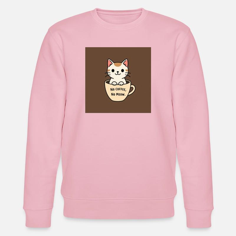 Katzenkaffee Spruch Design - Stanley/Stella Unisex Bio-Sweatshirt CHANGER  - Hellrosa
