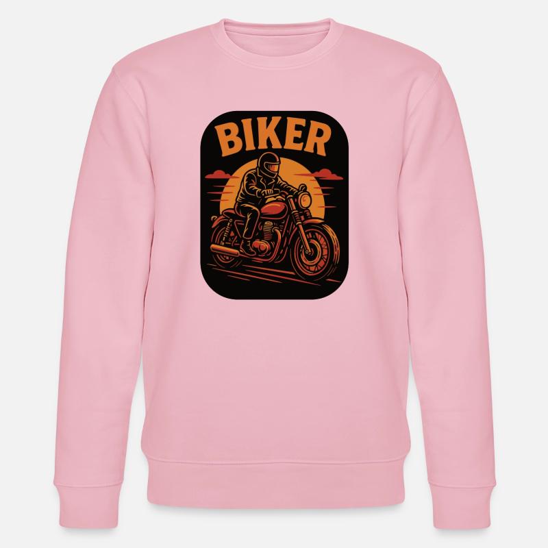 Biker stilvolle Motorradfahrer Illustration - Stanley/Stella Unisex Bio-Sweatshirt CHANGER  - Hellrosa