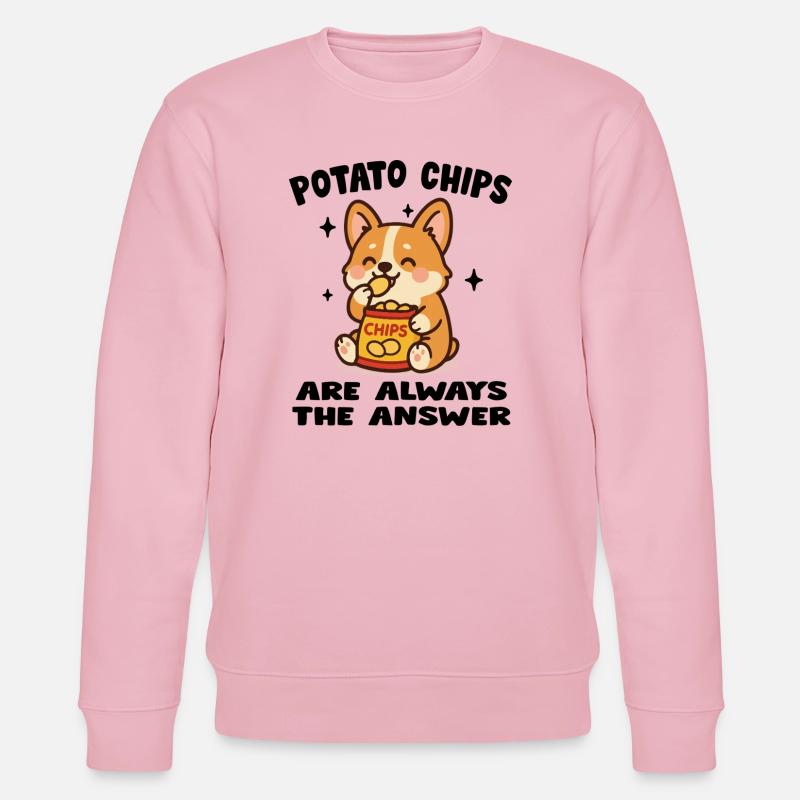 Chiot Cute Mangeur de Chips - Sweat bio CHANGER Stanley/Stella Unisexe - rose pâle