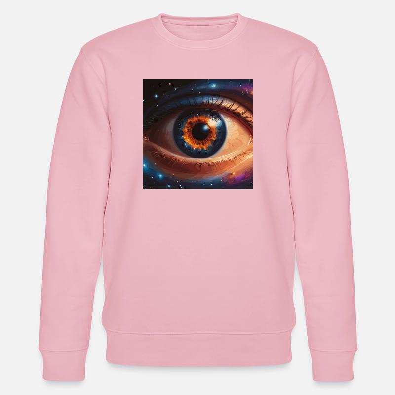 Kosmisches Auge mit Sternenhimmel - Stanley/Stella Unisex Bio-Sweatshirt CHANGER  - Hellrosa