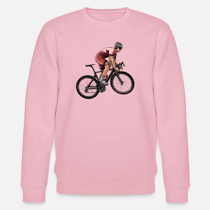 Dynamischer Radrennfahrer im Wettkampf - Stanley/Stella Unisex Bio-Sweatshirt CHANGER  - Hellrosa