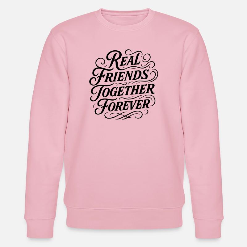 Echte Freunde Für Immer Freundschaft - Stanley/Stella Unisex Bio-Sweatshirt CHANGER - Hellrosa