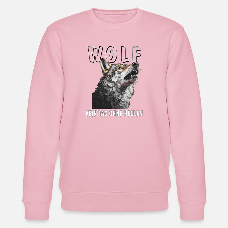WOLF PAS UN JOUR SANS HURLER - Sweat bio CHANGER Stanley/Stella Unisexe - rose pâle