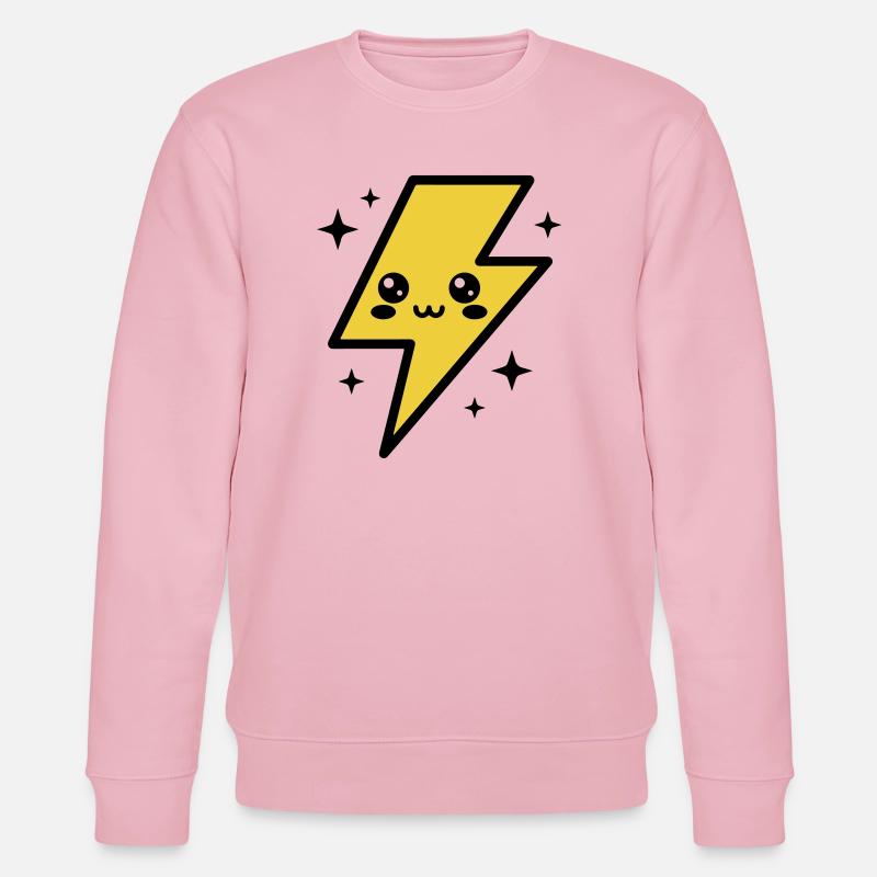 Kawaii Blitz mit ausdrucksstarkem Gesicht - Stanley/Stella Unisex Bio-Sweatshirt CHANGER  - Hellrosa