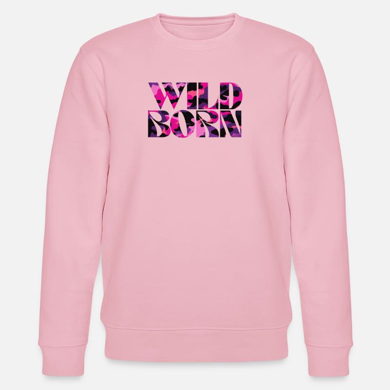 Camouflage Pink World Message Design - Stanley/Stella Unisex Bio-Sweatshirt CHANGER  - Hellrosa