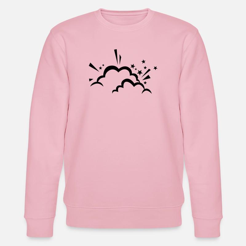 Comic Wolke nach Explosion - Stanley/Stella Unisex Bio-Sweatshirt CHANGER  - Hellrosa