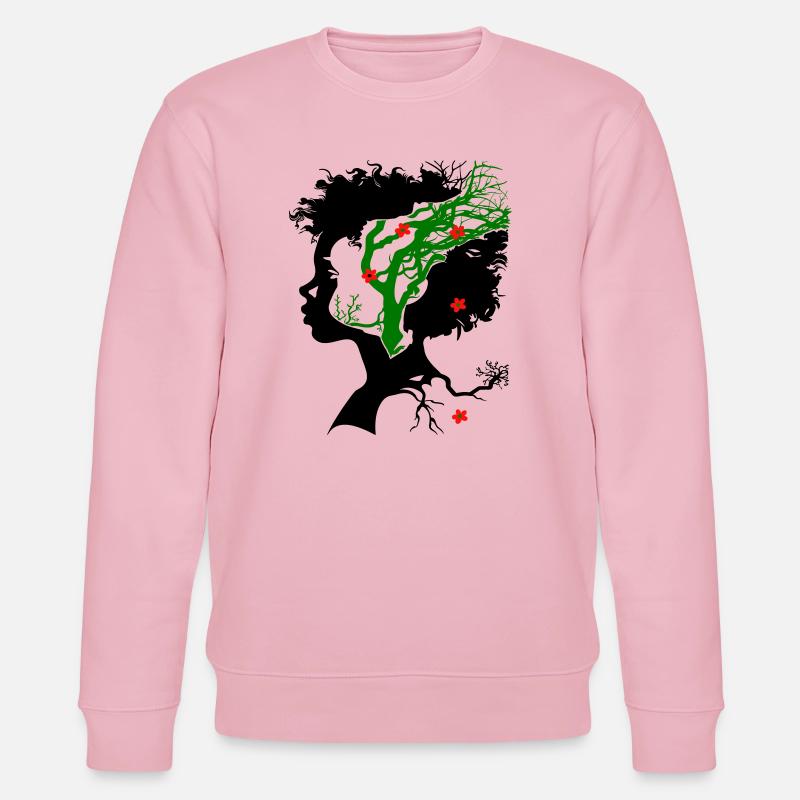 Abstrakter Baum mit Blüten - Stanley/Stella Unisex Bio-Sweatshirt CHANGER  - Hellrosa