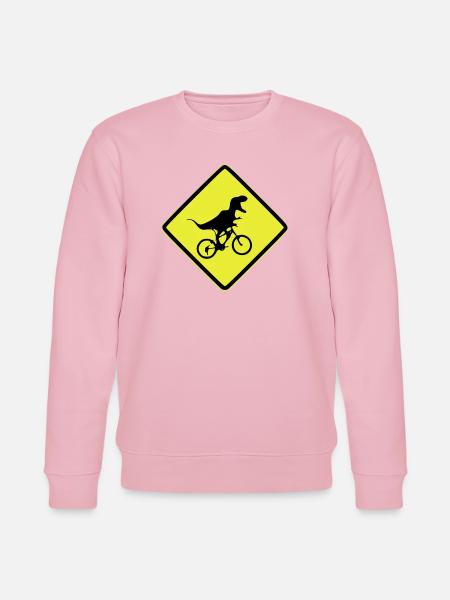 T-Rex Fahrradsignal illustriert - Stanley/Stella Unisex Bio-Sweatshirt CHANGER - Hellrosa